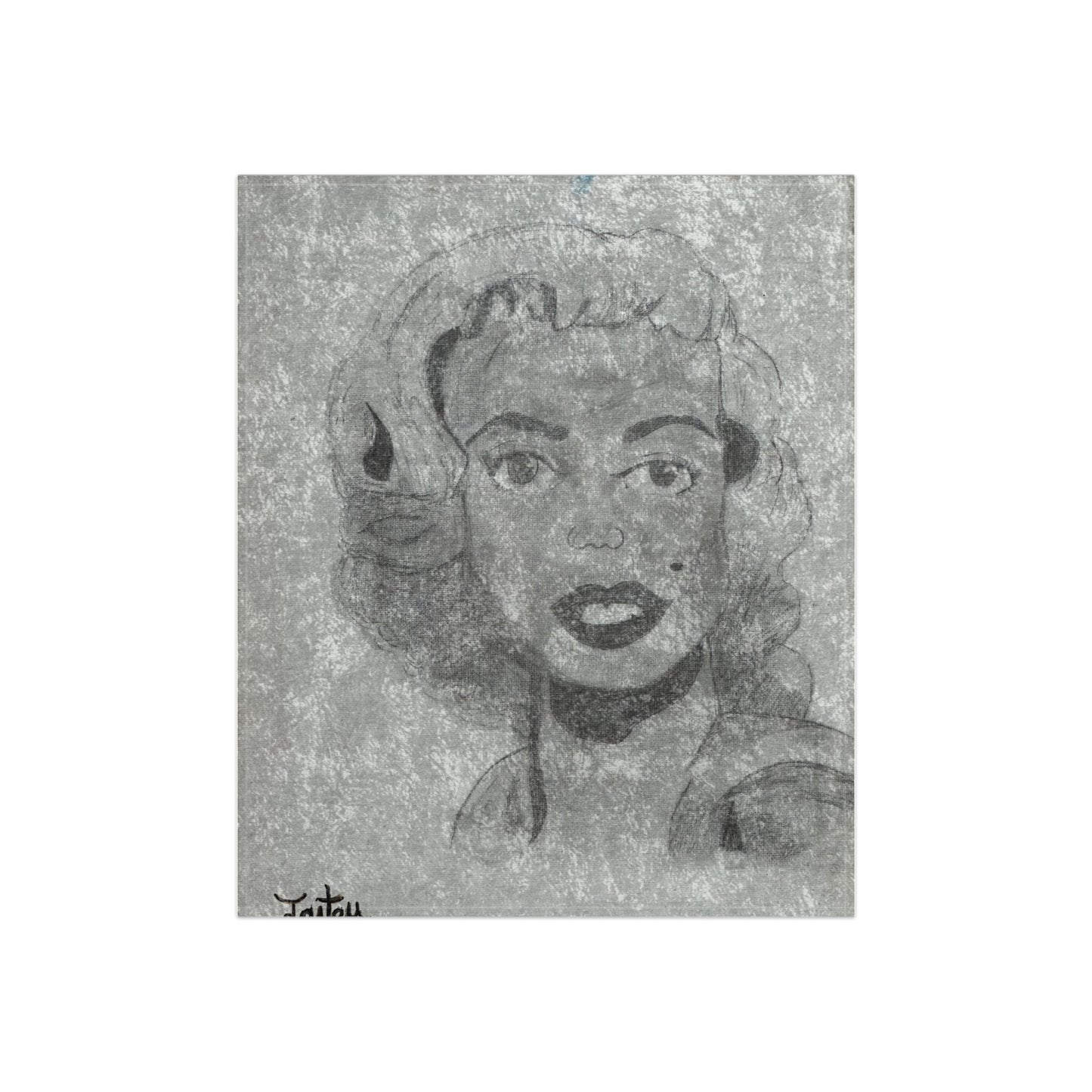 Retro 50s Leading Lady Crushed Velvet Blanket