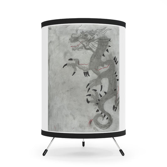Dragon Tripod Lamp with High-Res Printed Shade