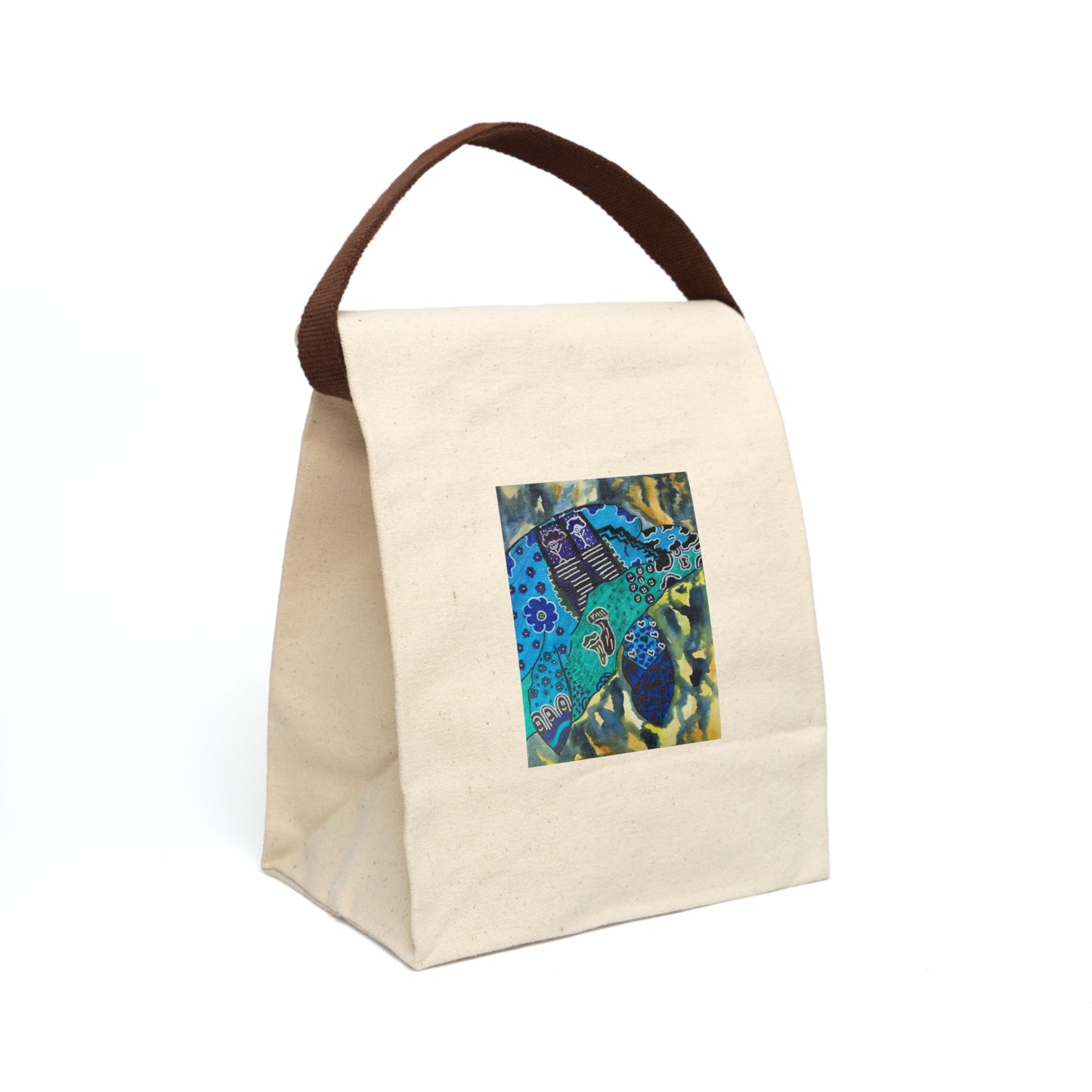 Psychedelic Sea Turtle Lunch Bag With Strap