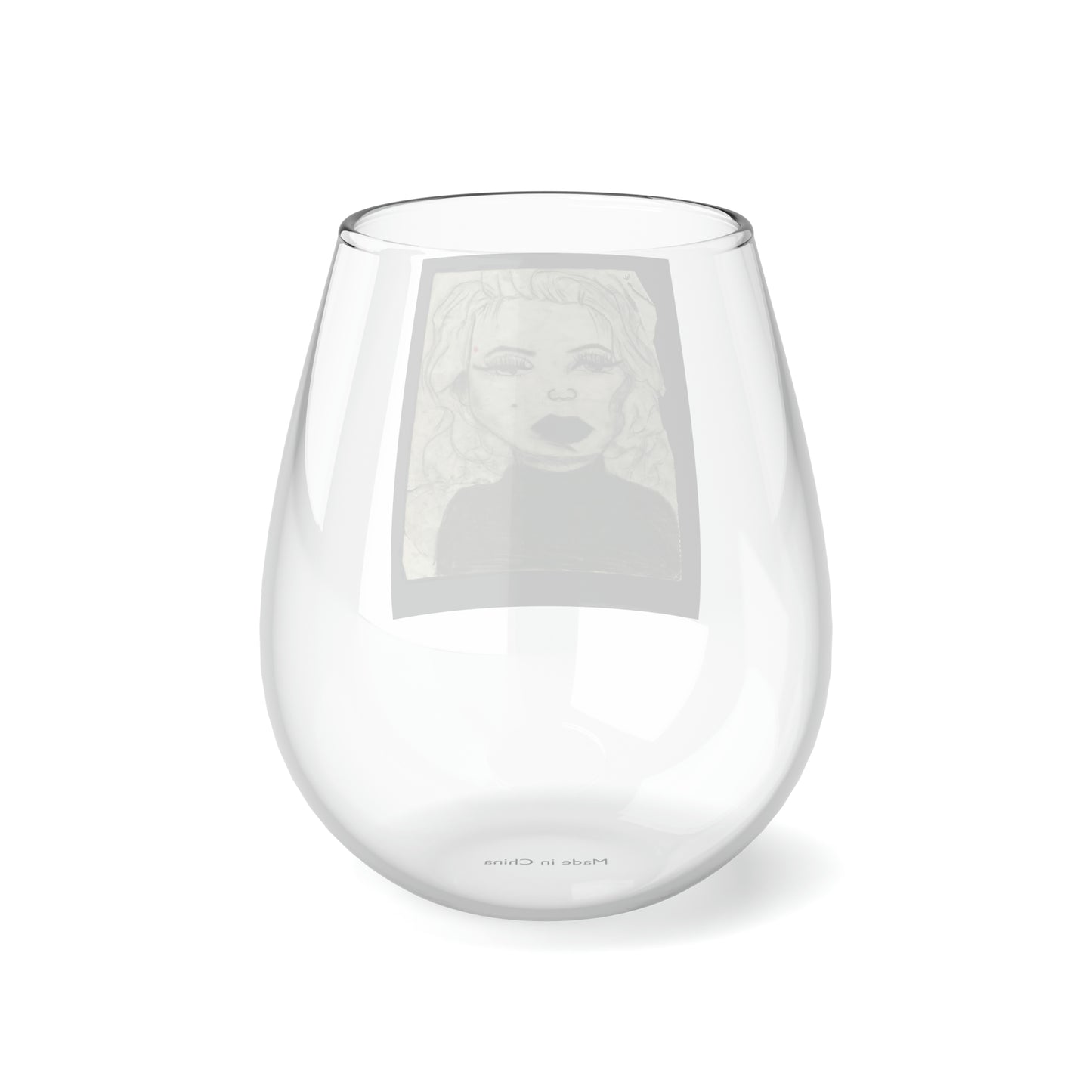 Retro 50s Leading Lady Stemless Wine Glass, 11.75oz
