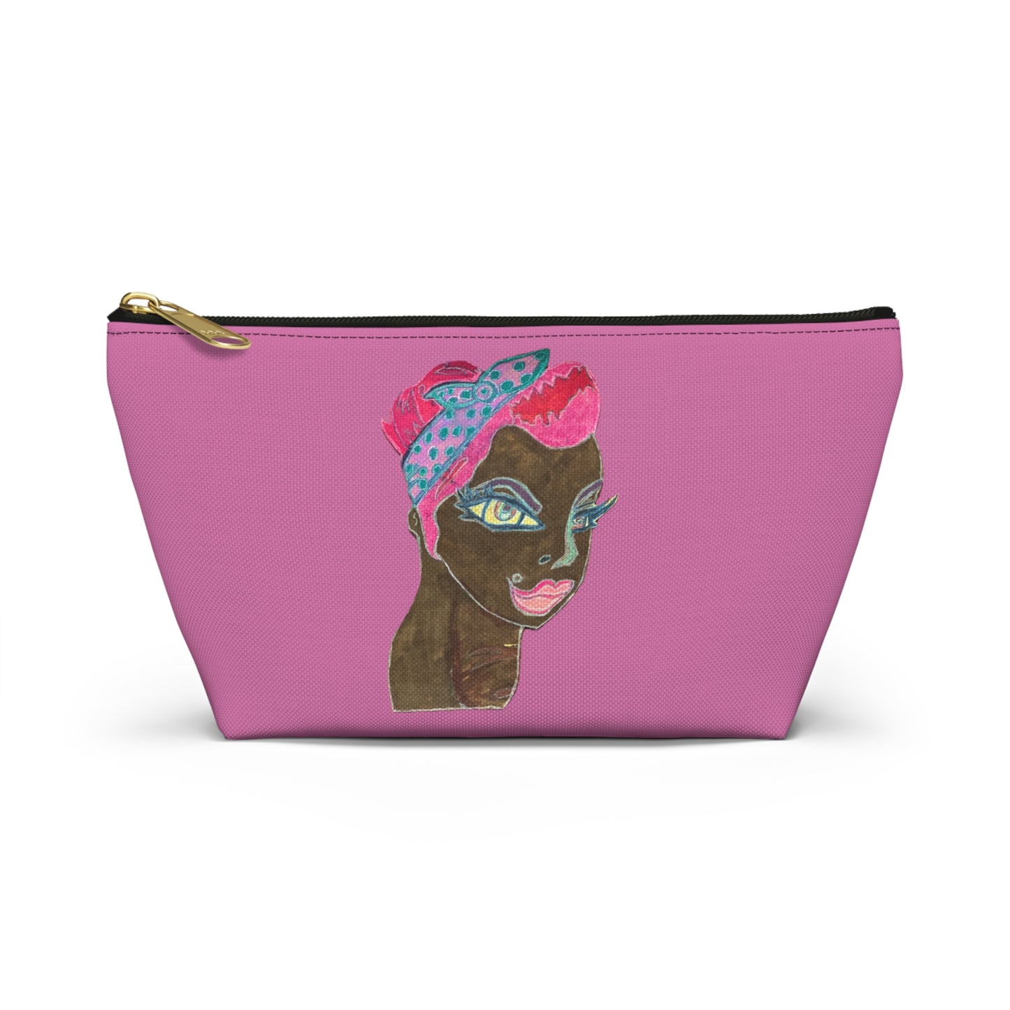 Folk Art Accessory Pouch With T-bottom