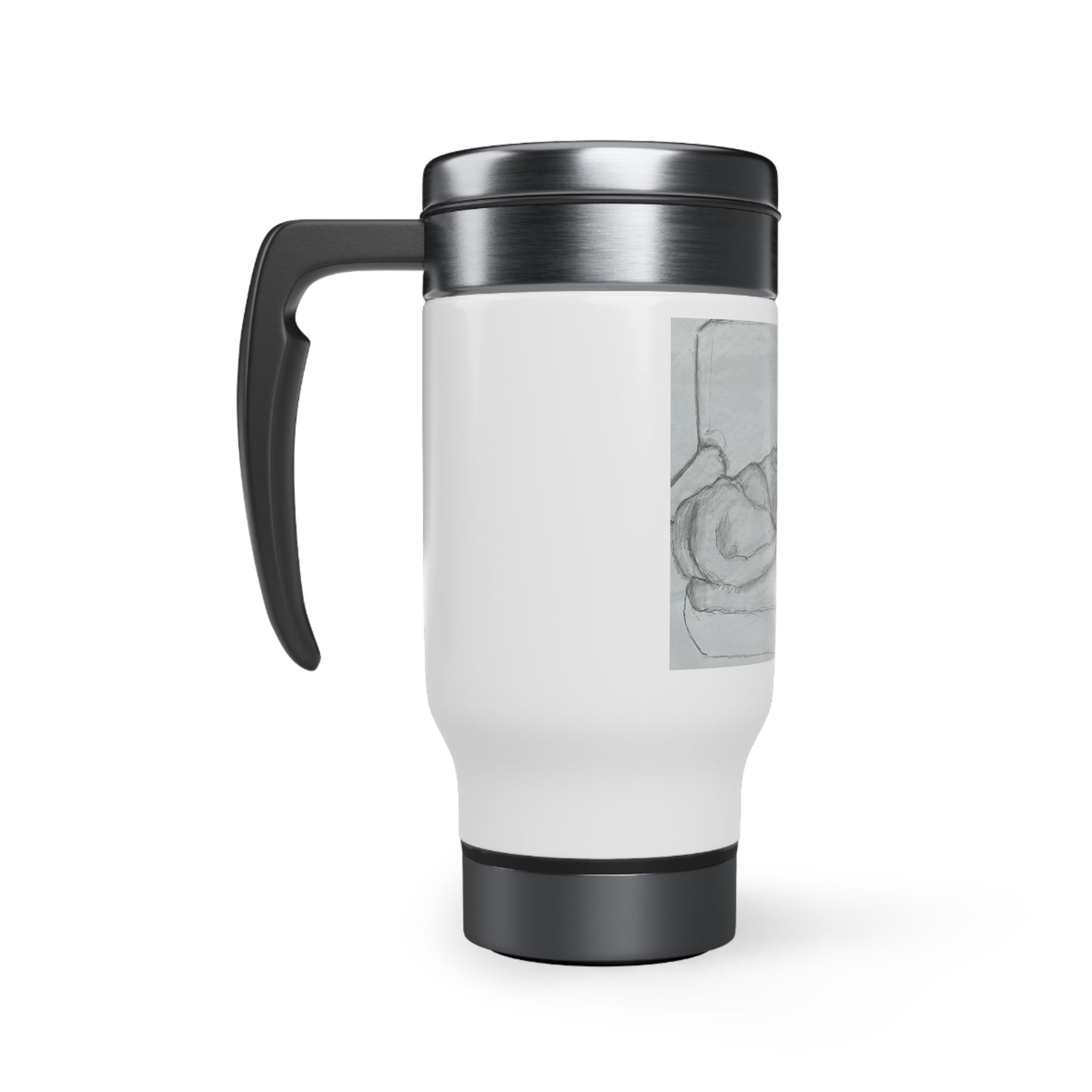 Sleeping Dog Stainless Steel Mug with Handle, 14oz