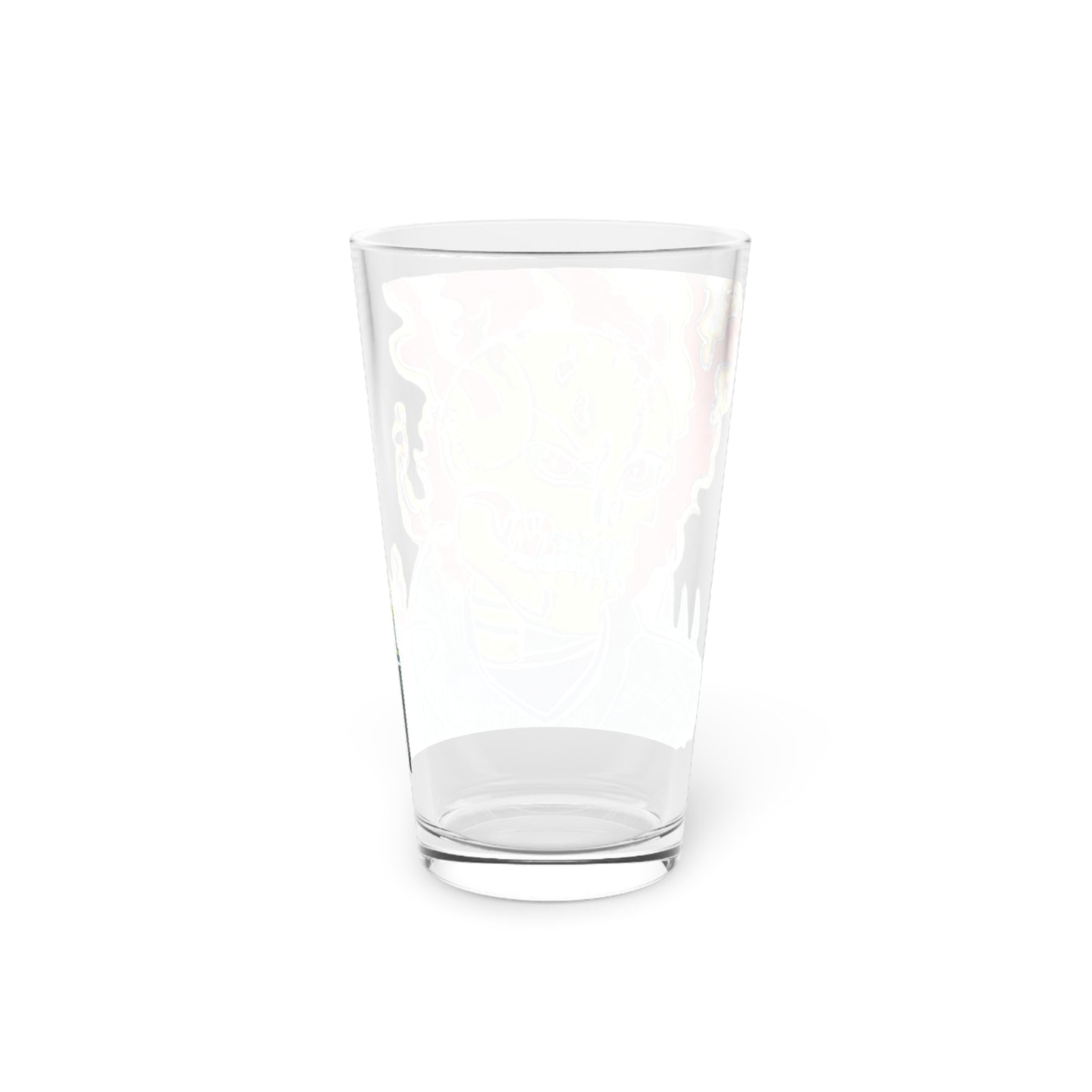 Skeleton On Fire Pint Glass, 16oz