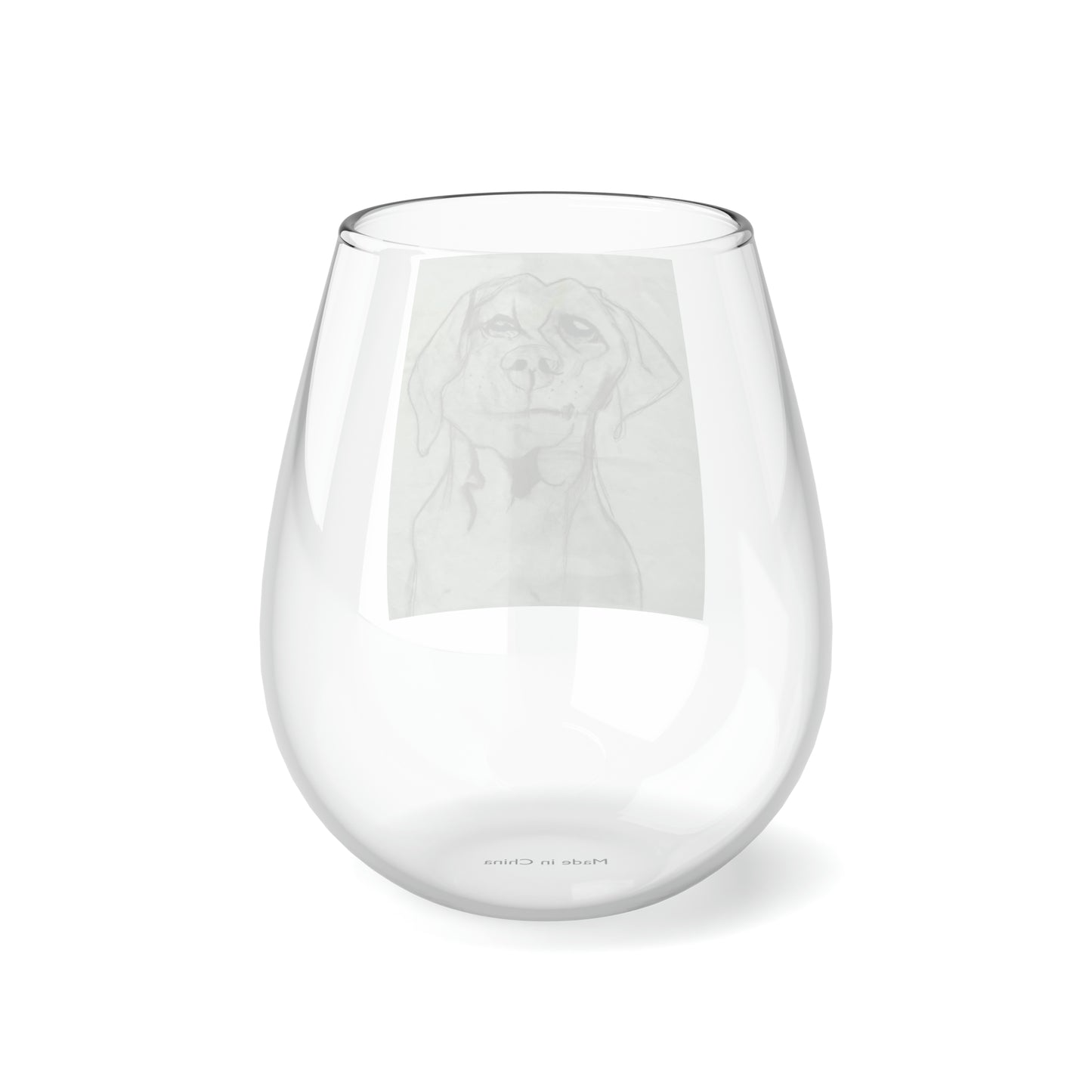 Dog Stemless Wine Glass, 11.75oz
