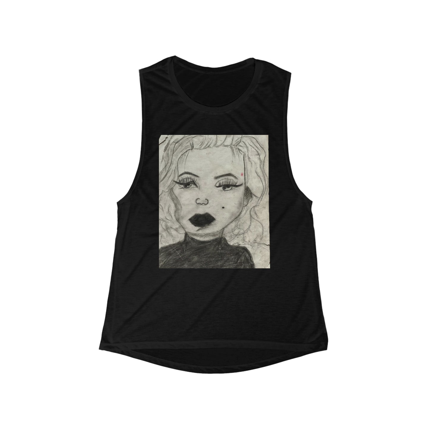 Retro 50s Leading Lady  Women's Flowy Scoop Muscle Tank
