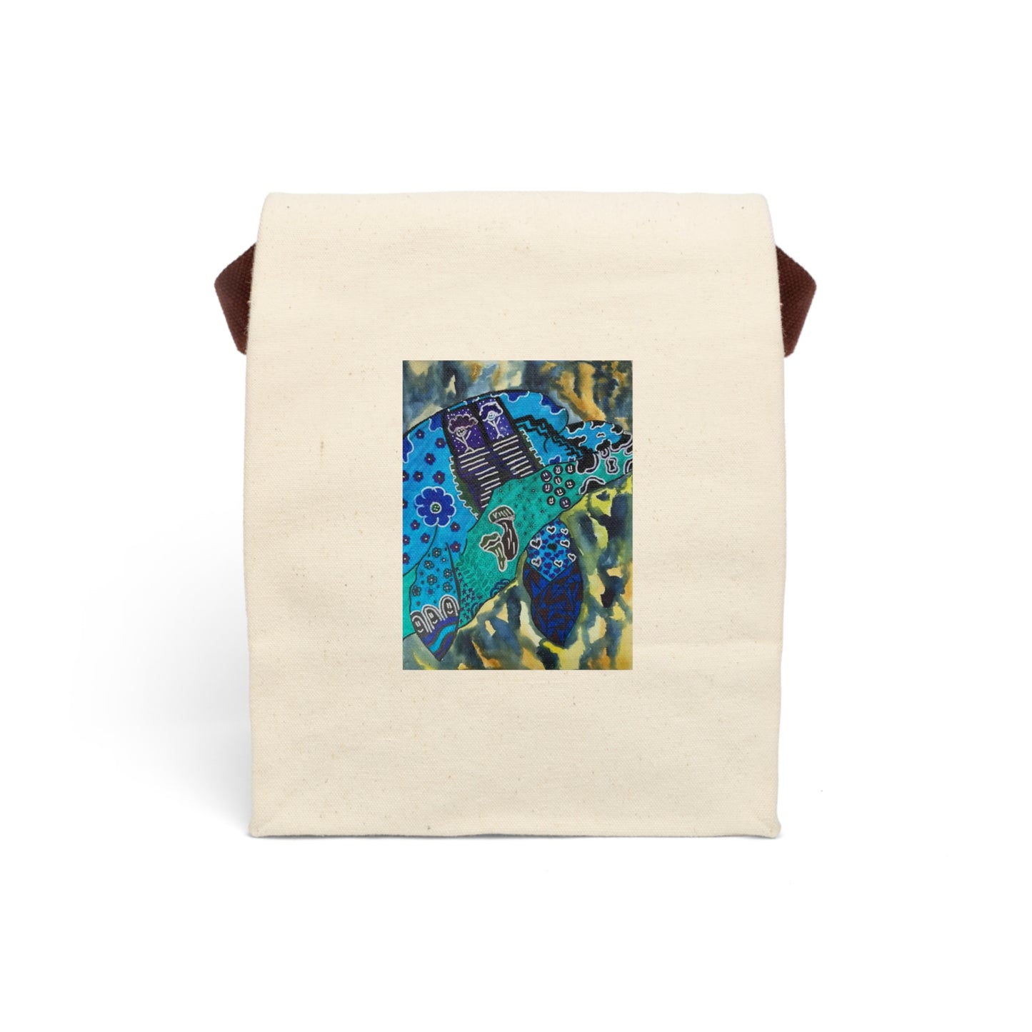 Psychedelic Sea Turtle Lunch Bag With Strap