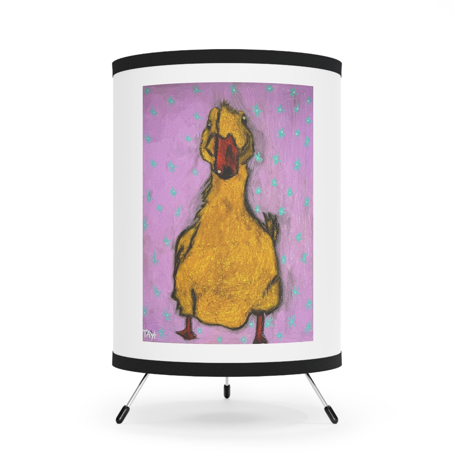 Lucky Duck Tripod Lamp with High-Res Printed Shade