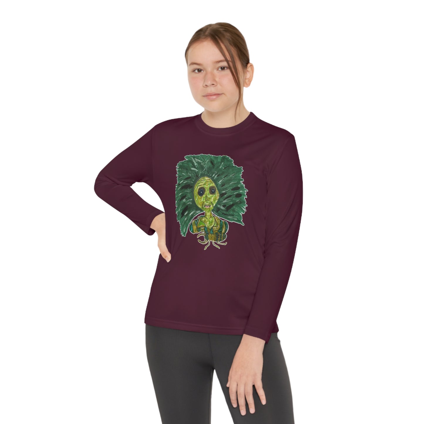Green Lady Youth Long Sleeve Competitor Tee