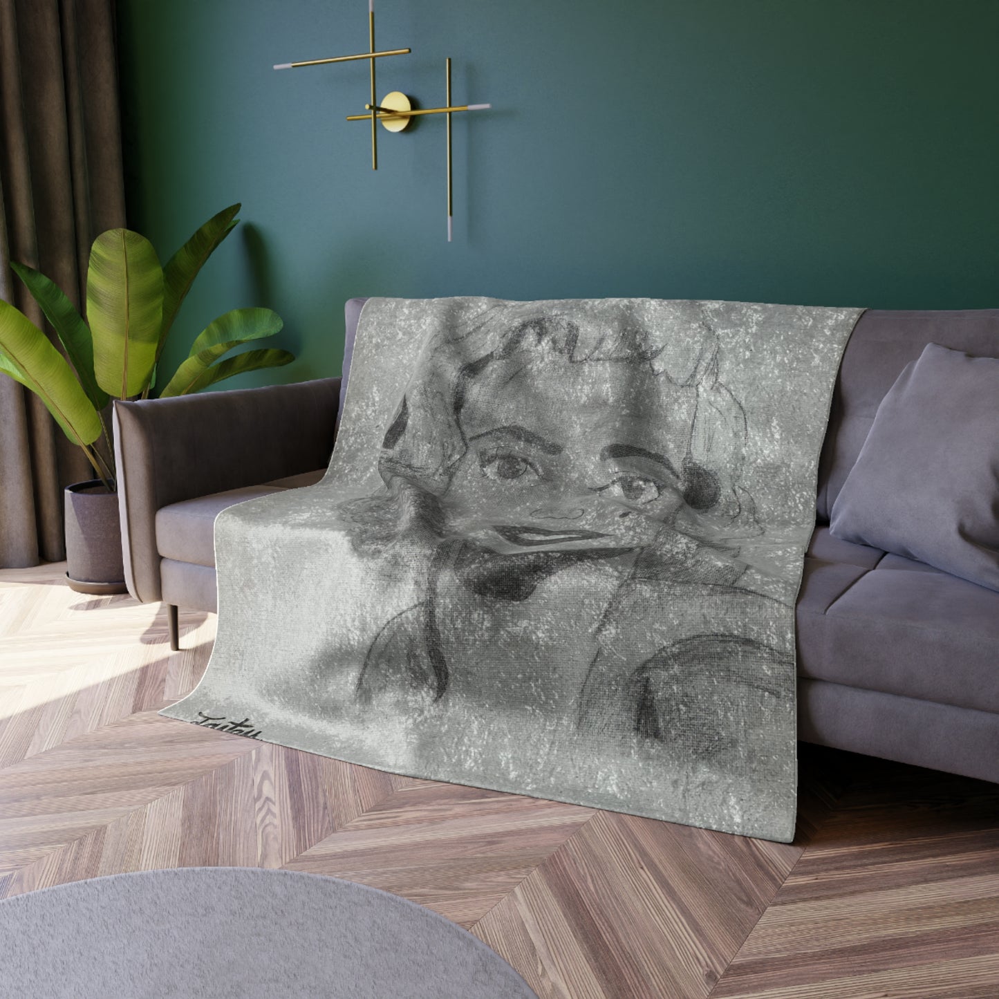 Retro 50s Leading Lady Crushed Velvet Blanket