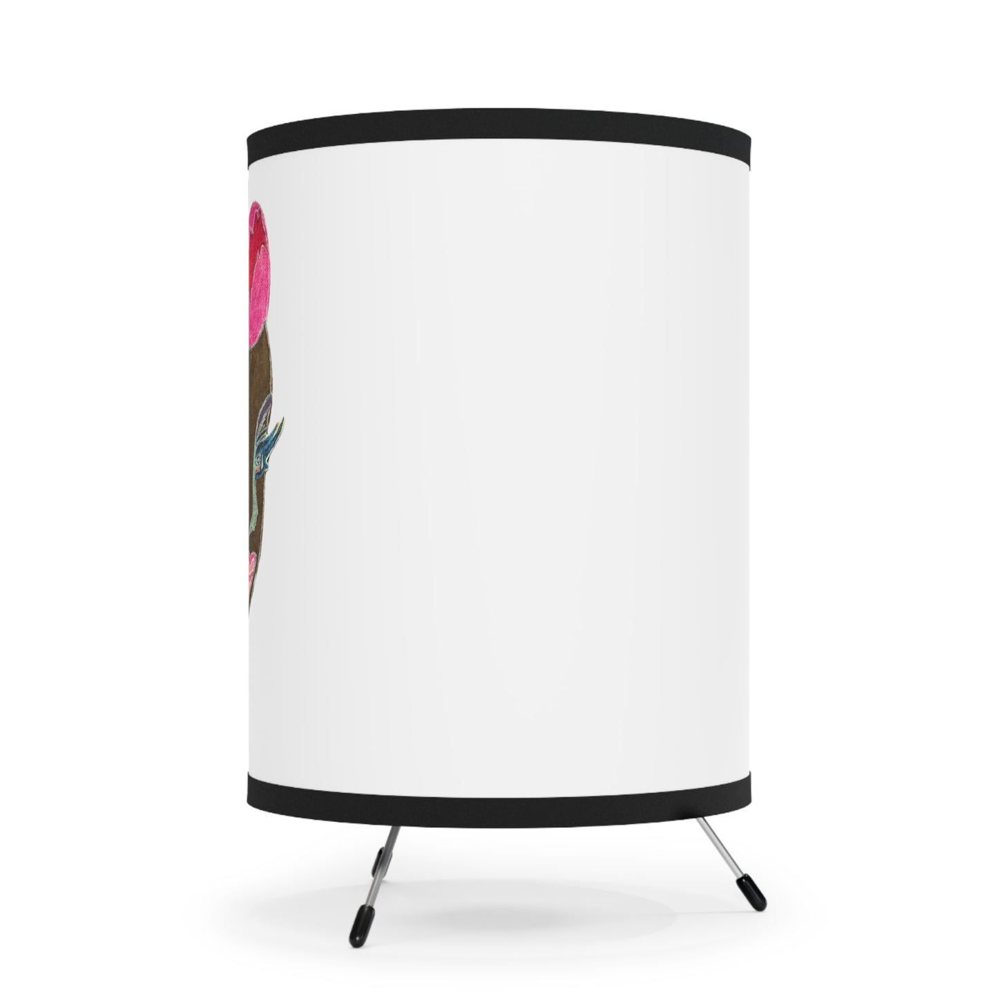 Folk Art Tripod Lamp with High-Res Printed Shade