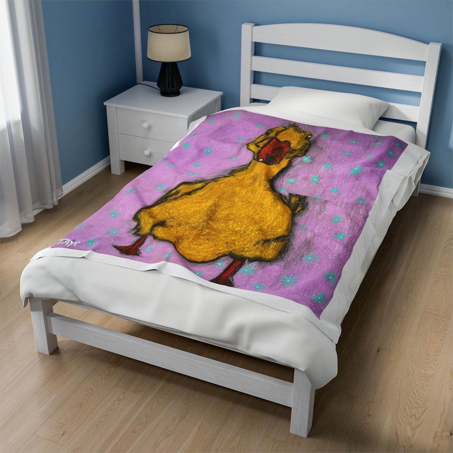 Lucky Duck Velveteen Plush Blanket
