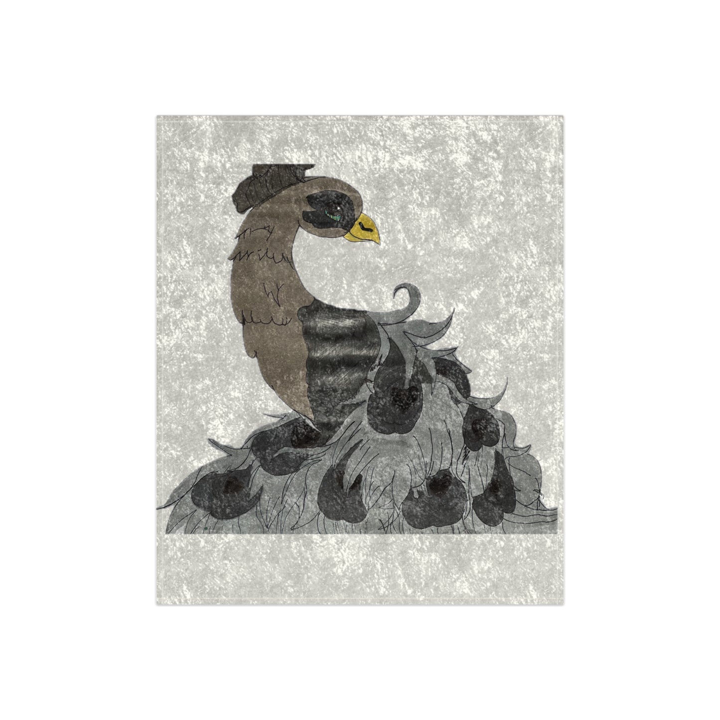 Fancy Peacock Crushed Velvet Blanket