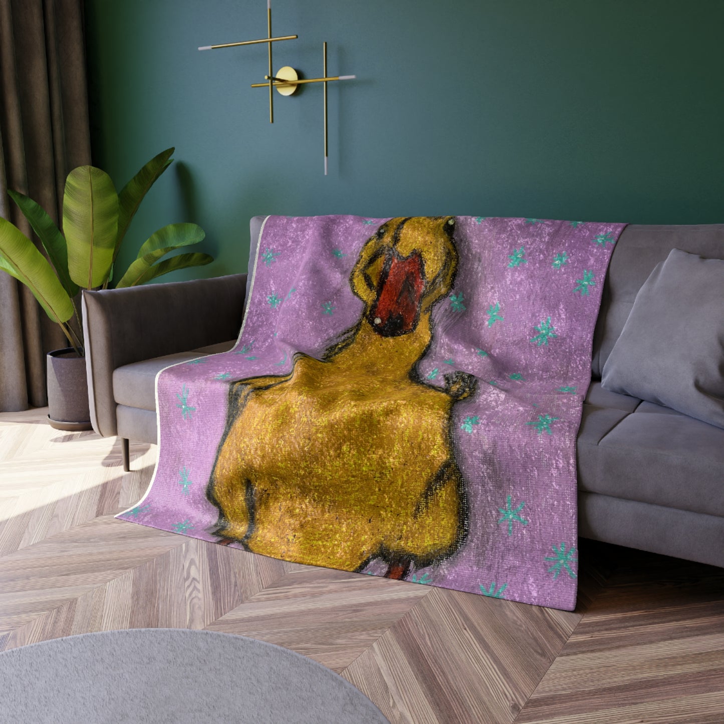 Lucky Duck Crushed Velvet Blanket