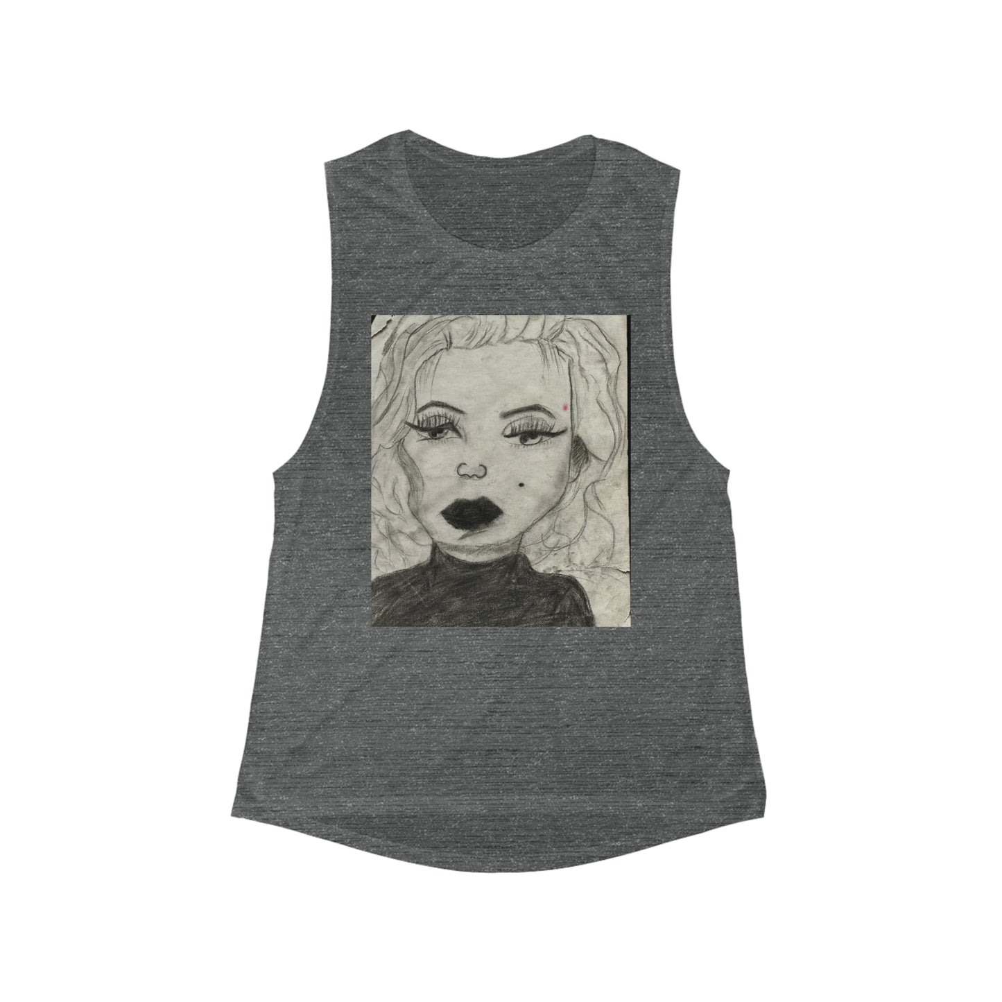 Retro 50s Leading Lady  Women's Flowy Scoop Muscle Tank