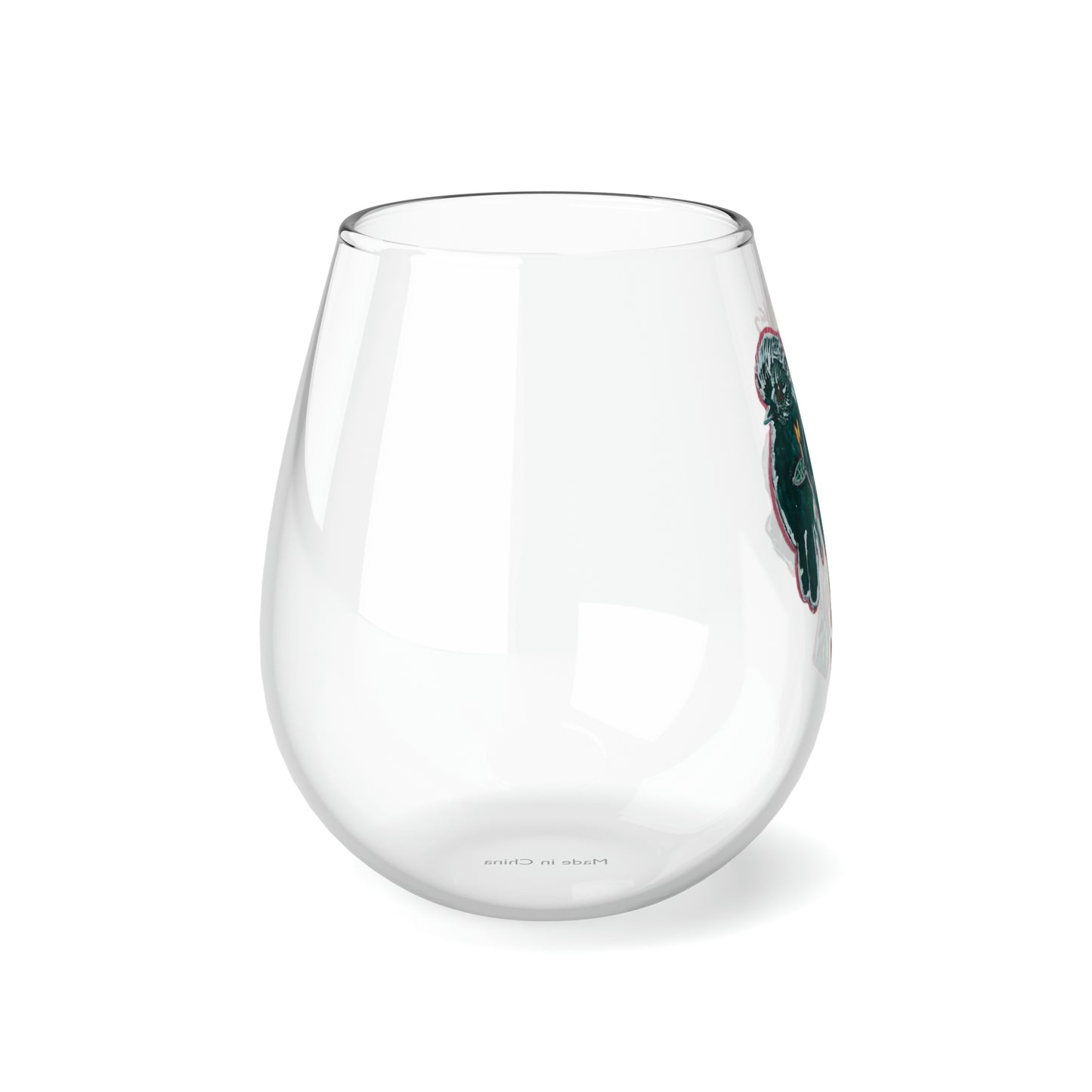 Birdie Original Artwork Stemless Wine Glass, 11.75oz