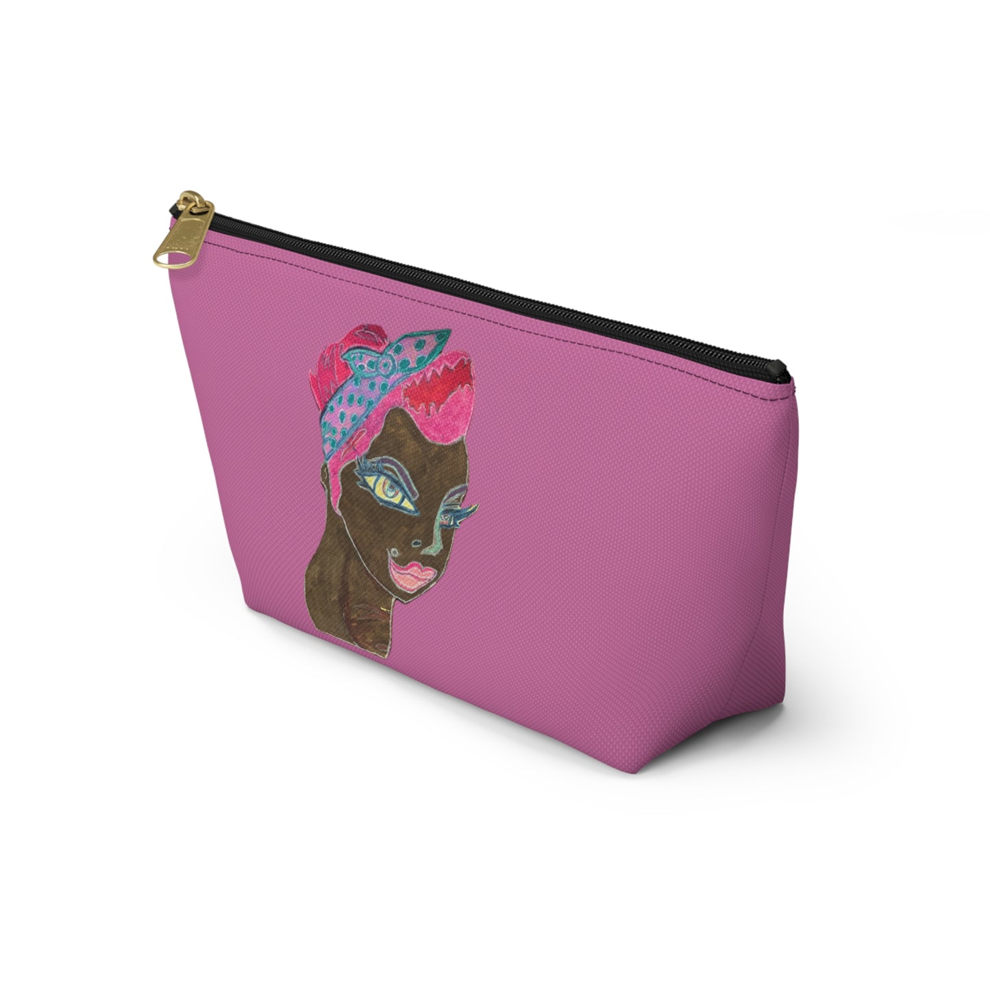 Folk Art Accessory Pouch With T-bottom