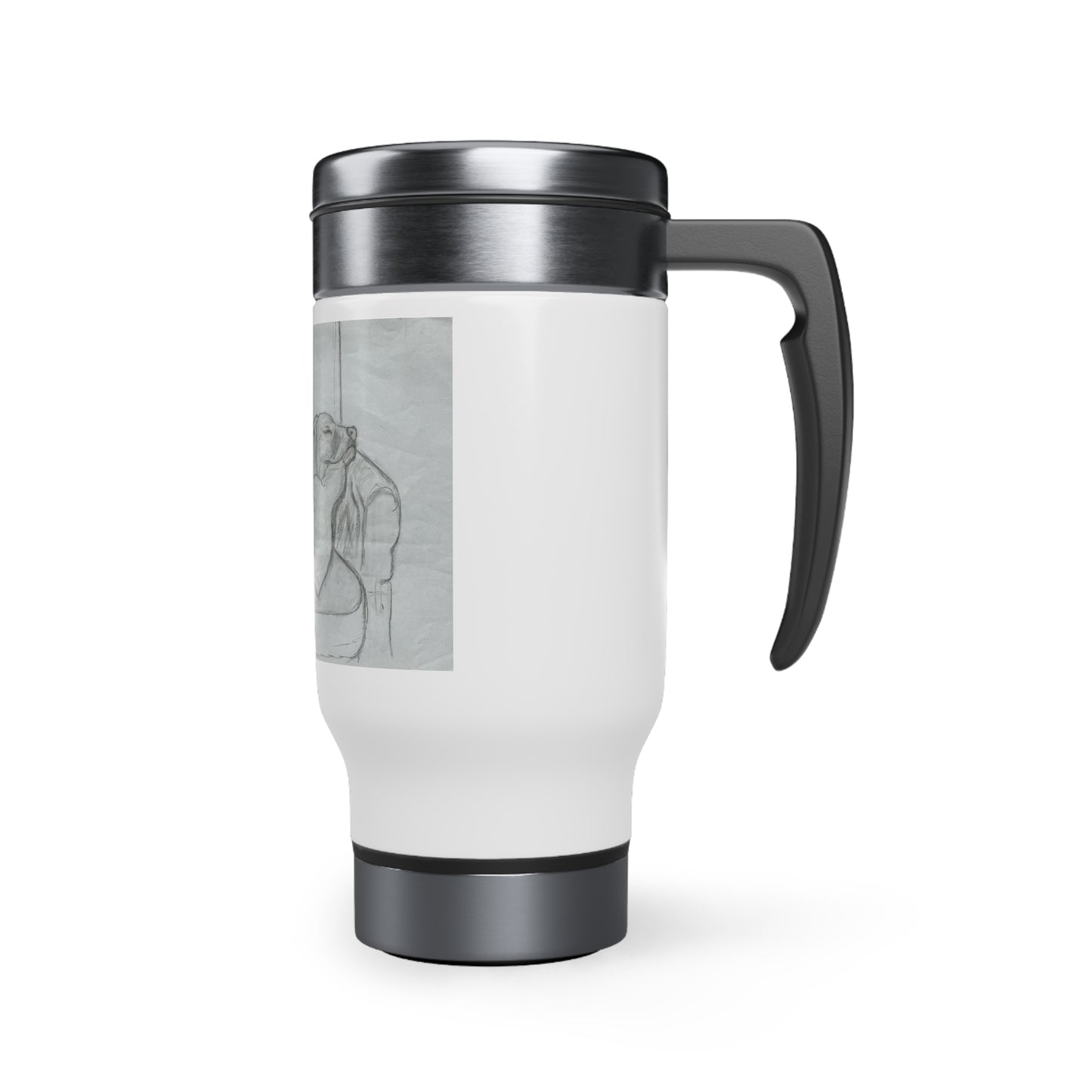 Sleeping Dog Stainless Steel Mug with Handle, 14oz