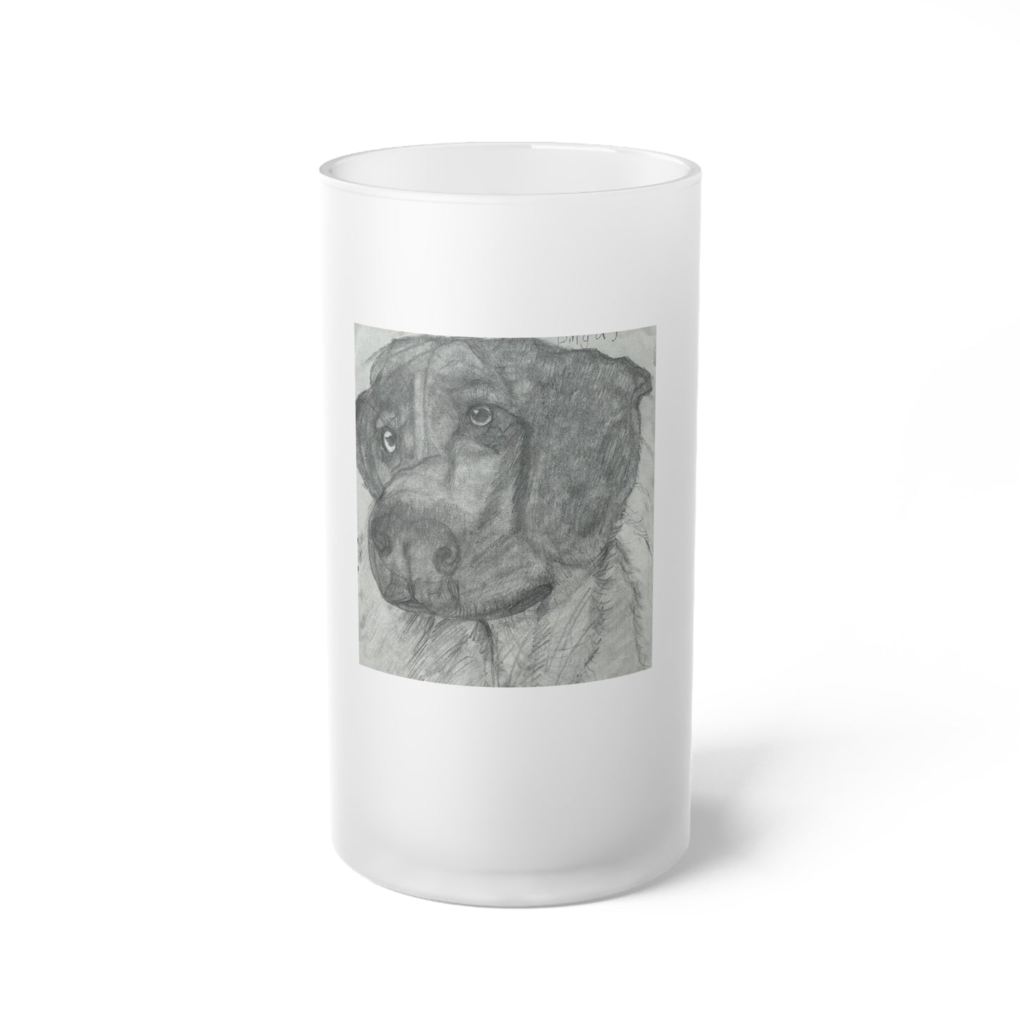 Bestie Bingers Dog Frosted Glass Beer Mug