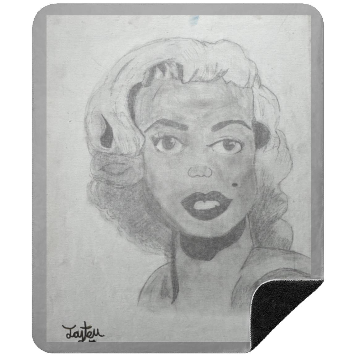 Retro 50s Leading Lady Sherpa Blanket 50x60