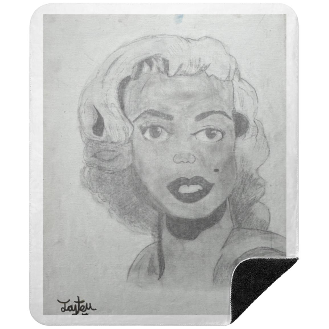 Retro 50s Leading Lady Sherpa Blanket 50x60