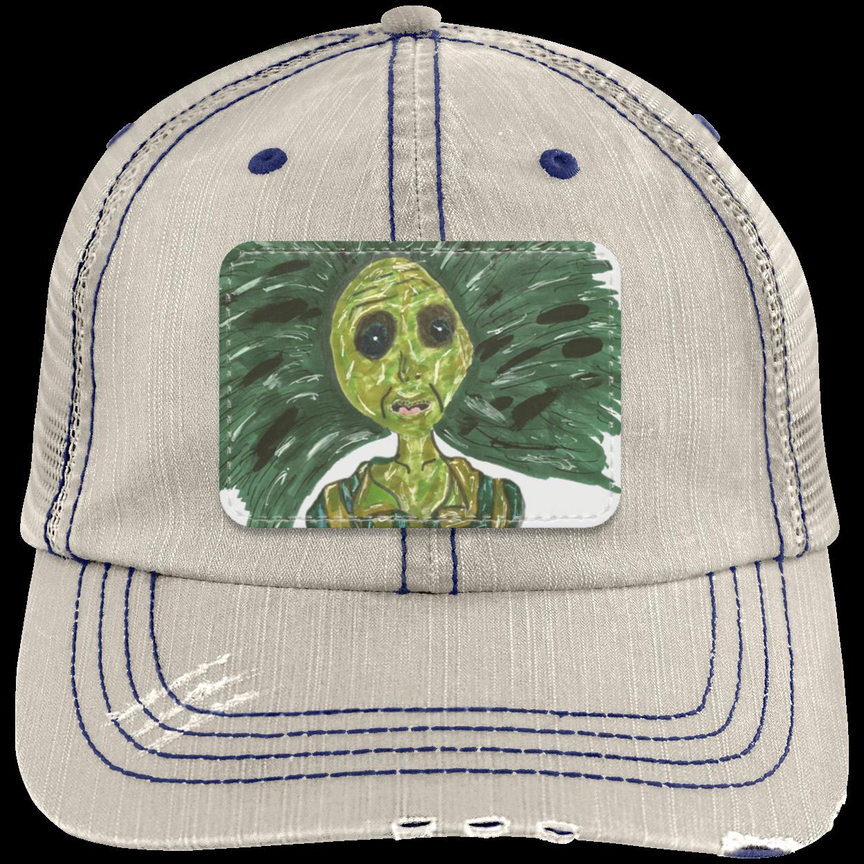 Green Lady Distressed Trucker Cap
