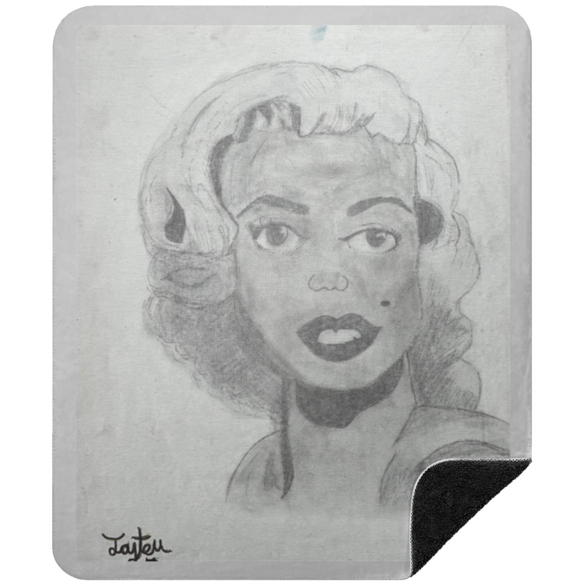 Retro 50s Leading Lady Sherpa Blanket 50x60