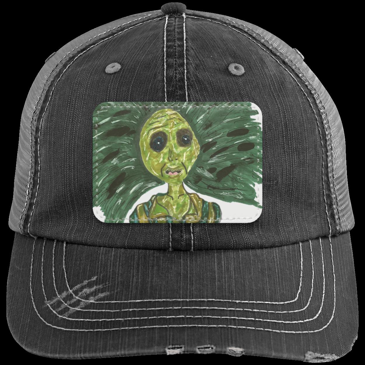Green Lady Distressed Trucker Cap