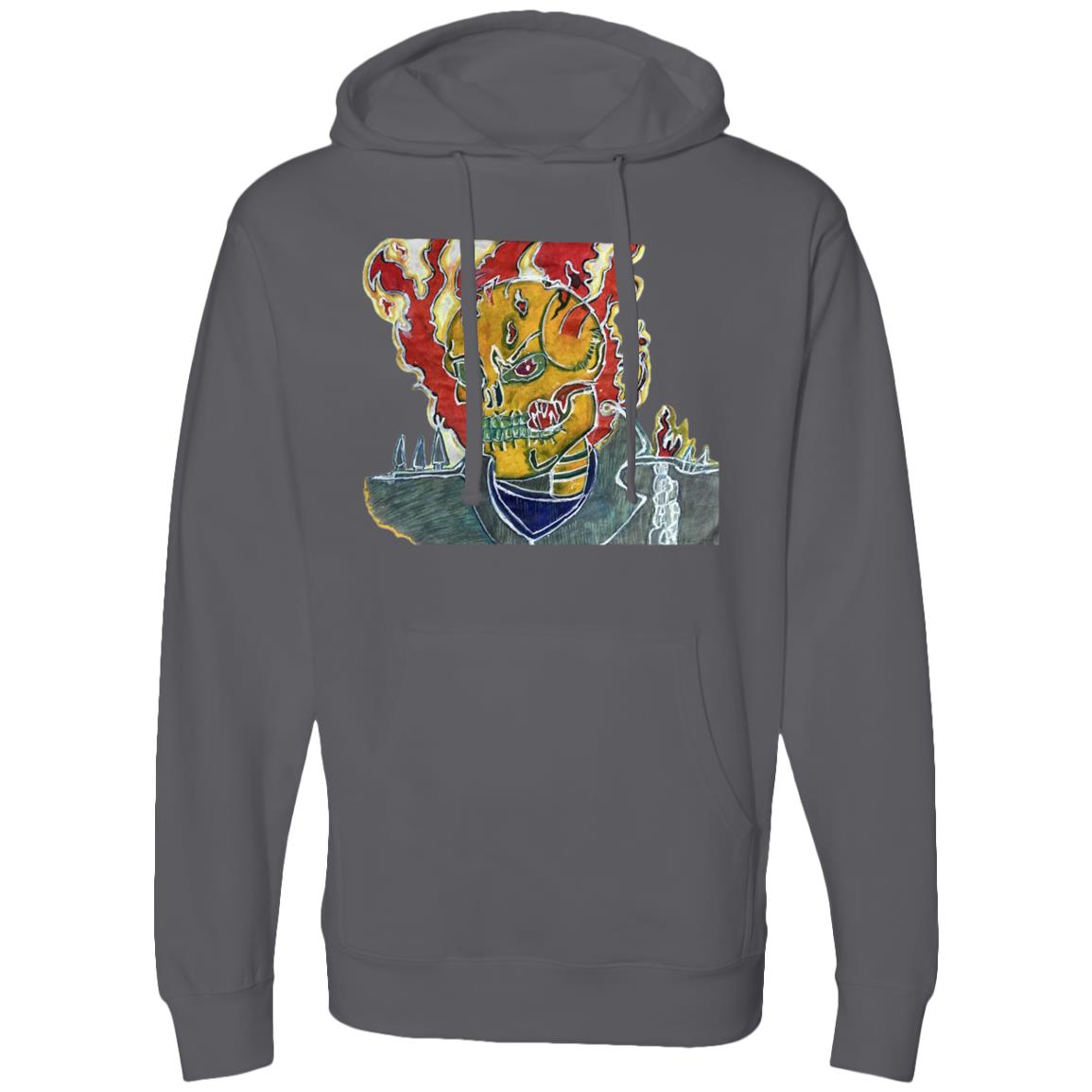 Skeleton On Fire Hooded Sweatshirt
