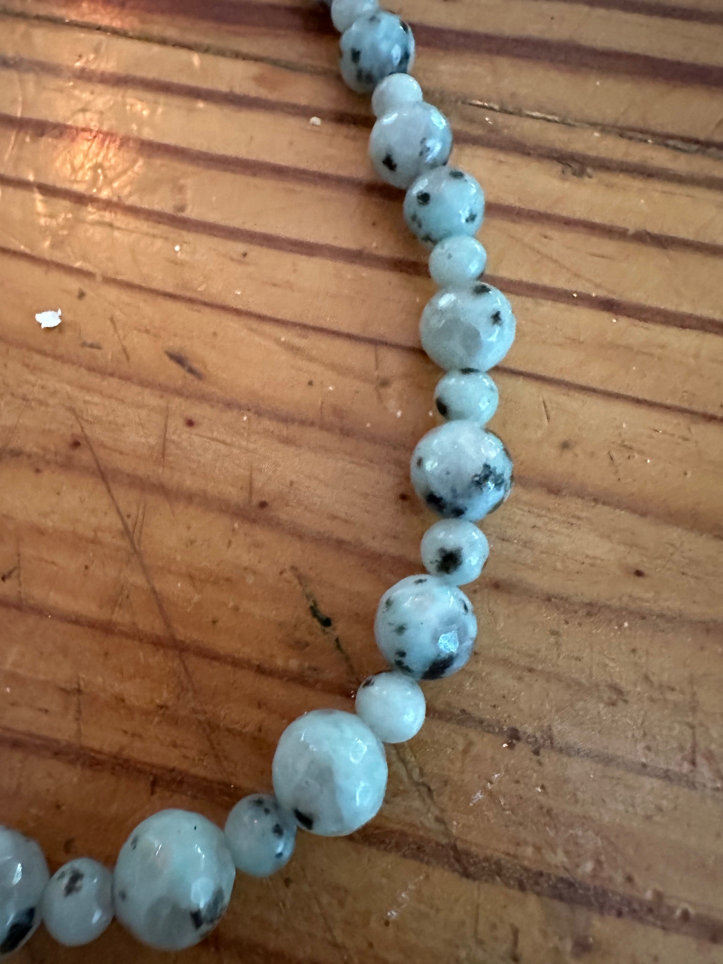 Speckled Natural Stone Beaded Original Necklace Jewelry Designed by Taytem Barth