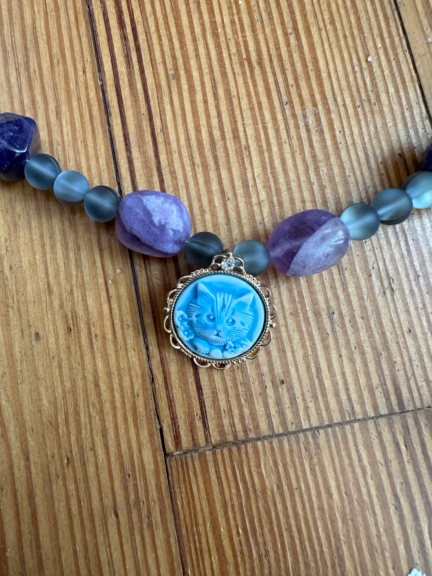 Cat Lover Medallion Original Necklace Jewelry Designed by Taytem Barth