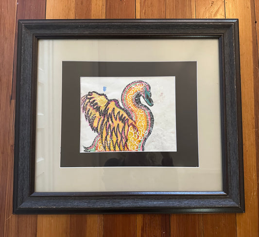 Psychedelic Swan Original Artwork by Taytem Barth
