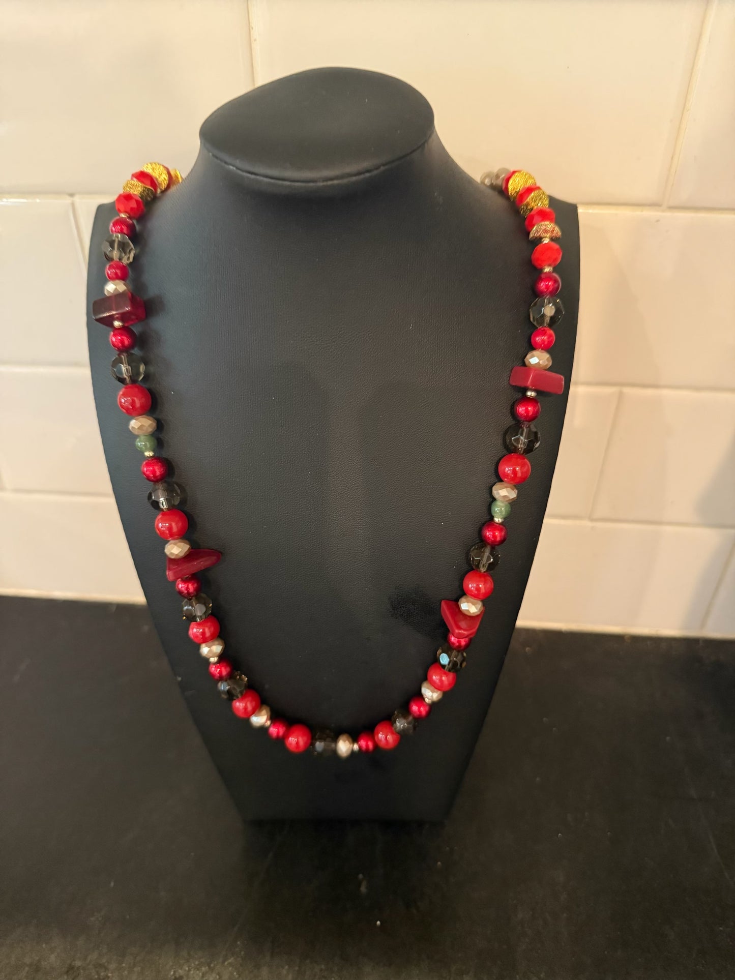 Original Holiday Cranberry Necklace Jewelry by Taytem Barth