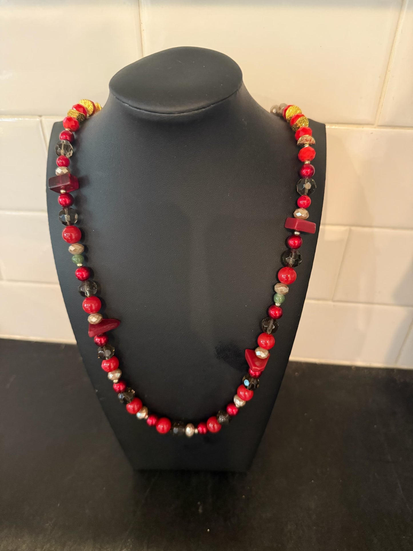 Original Holiday Cranberry Necklace Jewelry by Taytem Barth