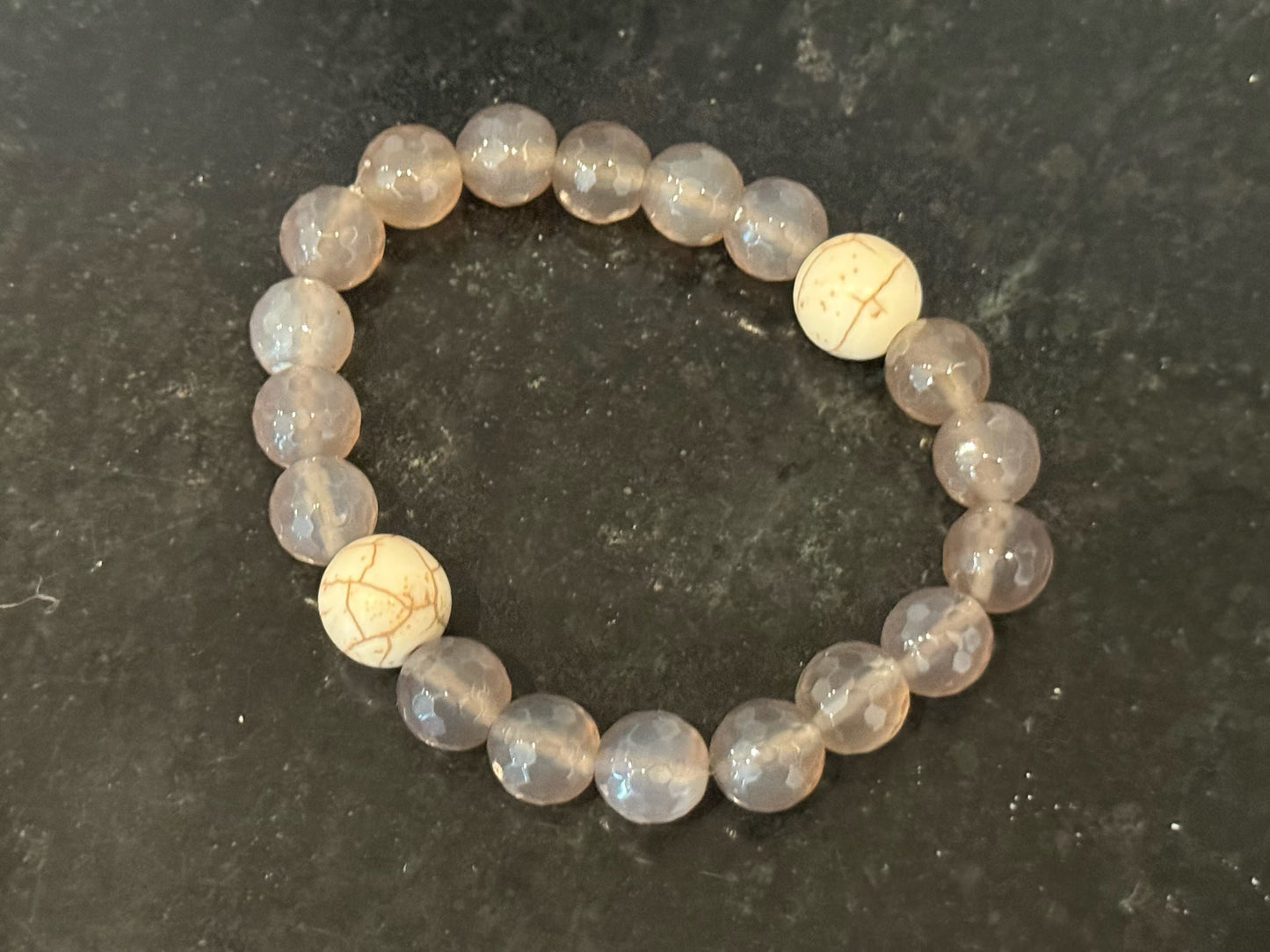 Beautiful smooth stone earth tone bracelet by Taytem Barth