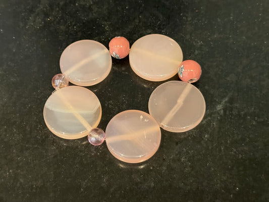 Beautiful smooth stone earth tone bracelet by Taytem Barth