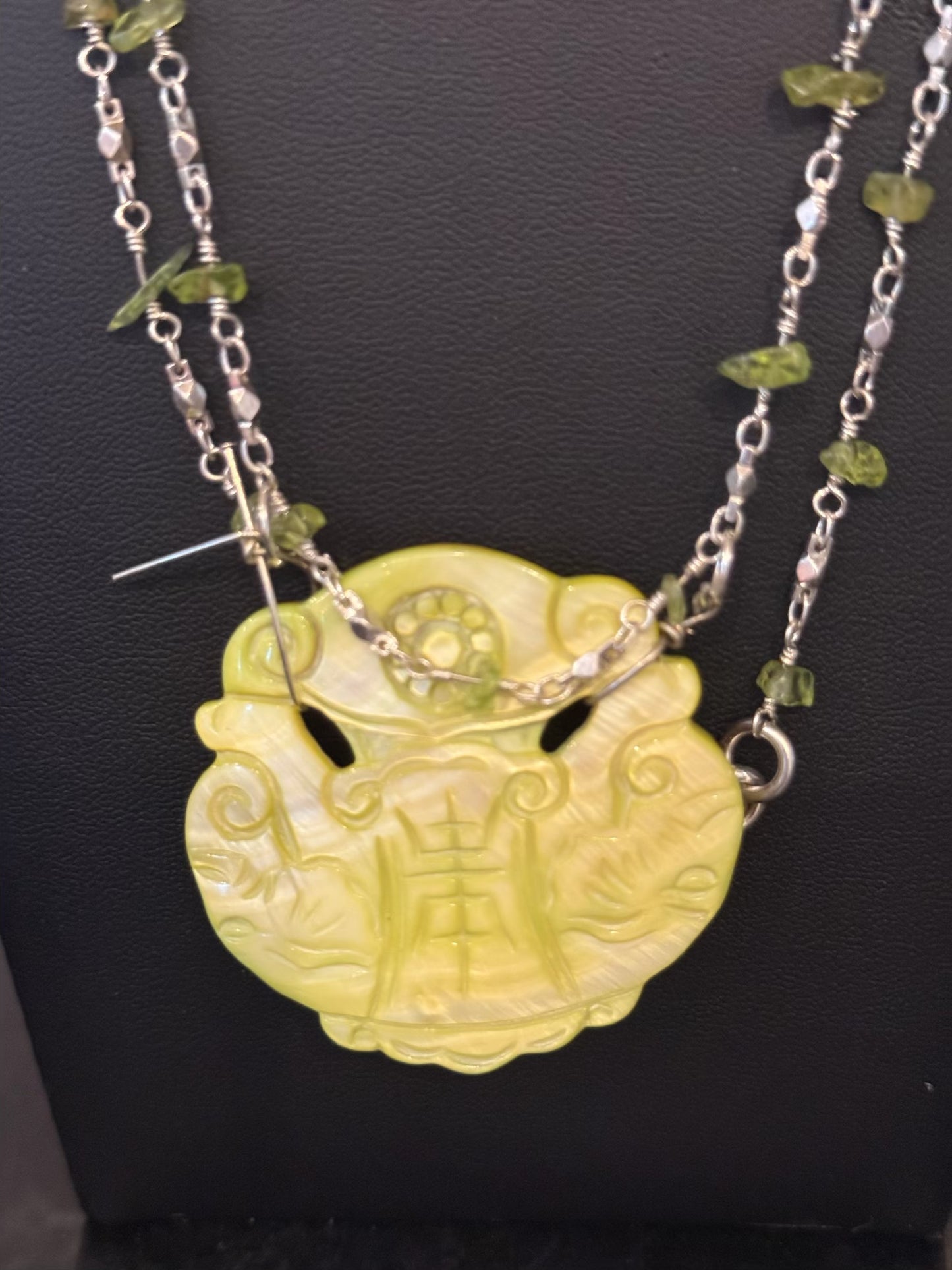 Original Delicate Green Necklace Jewelry by Taytem Barth