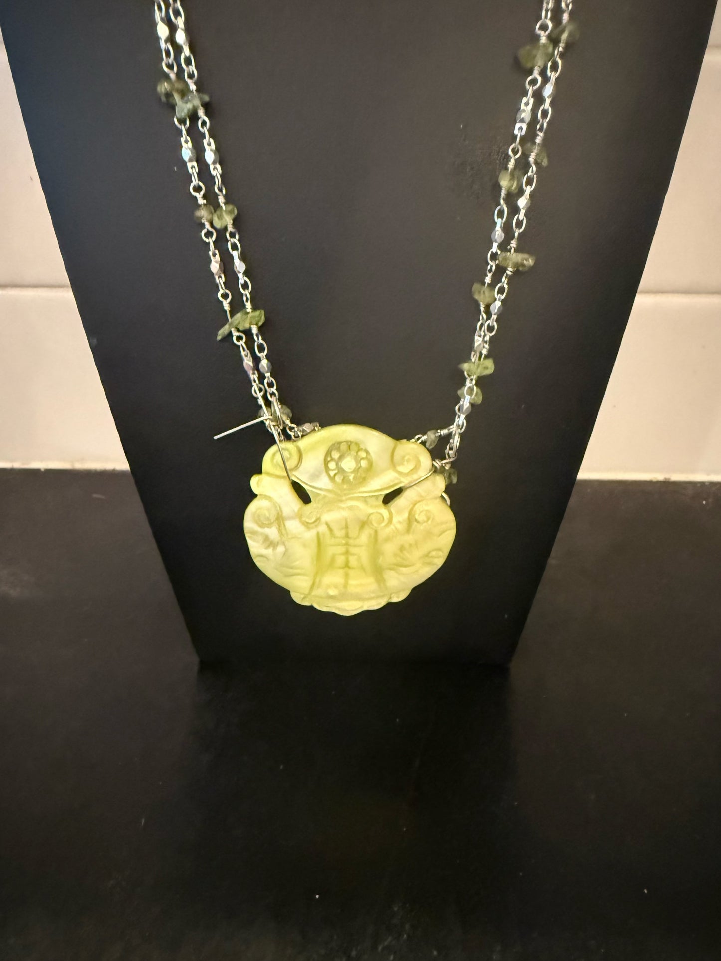 Original Delicate Green Necklace Jewelry by Taytem Barth