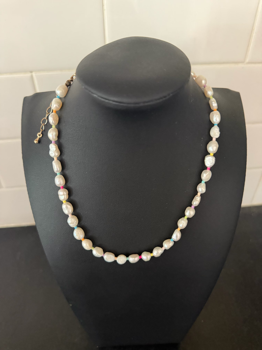 Original Pearly with a Little Neon Necklace Gold Designed by Taytem Barth