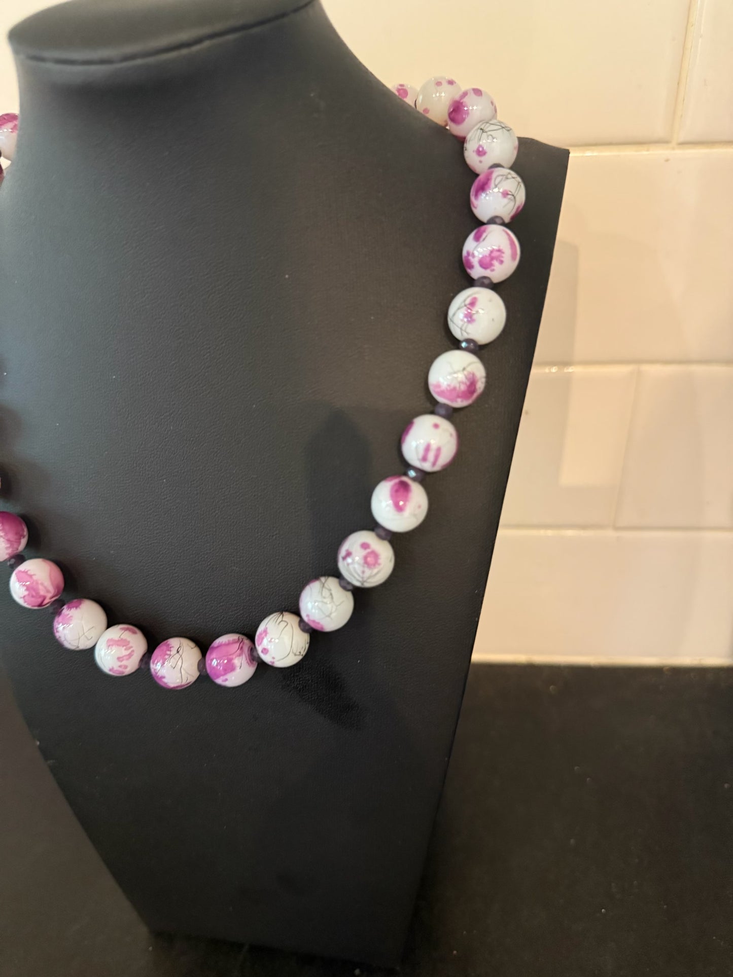Original Rose-Colored Necklace Jewelry by Taytem Barth