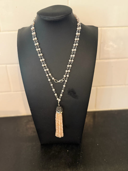 Original white pendant Necklace Jewelry by Taytem Barth