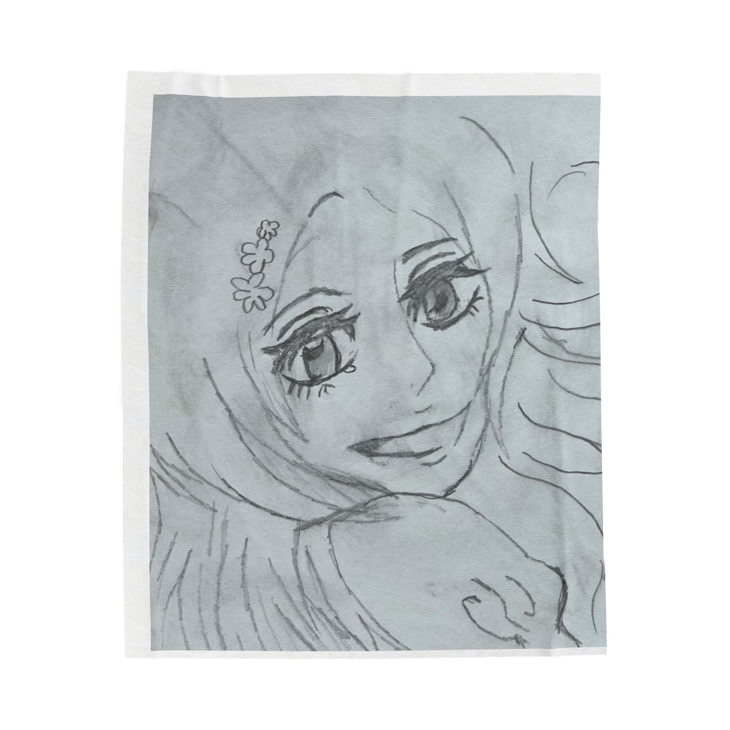 Anime Smiling Girl Velveteen Plush Blanket