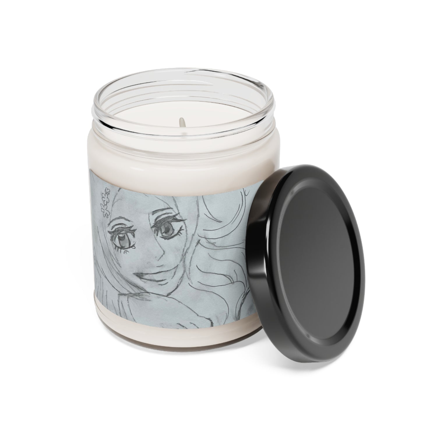 Anime Smiling Girl Scented Soy Candle, 9oz