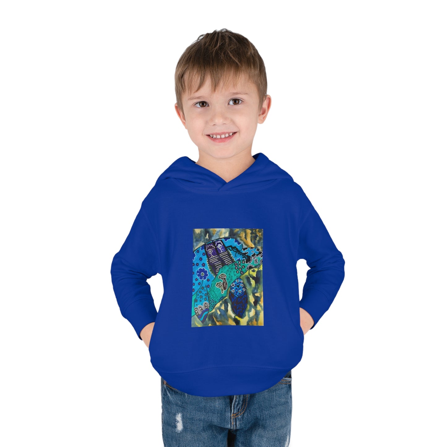 Psychedelic Sea Turtle Toddler Pullover Fleece Hoodie