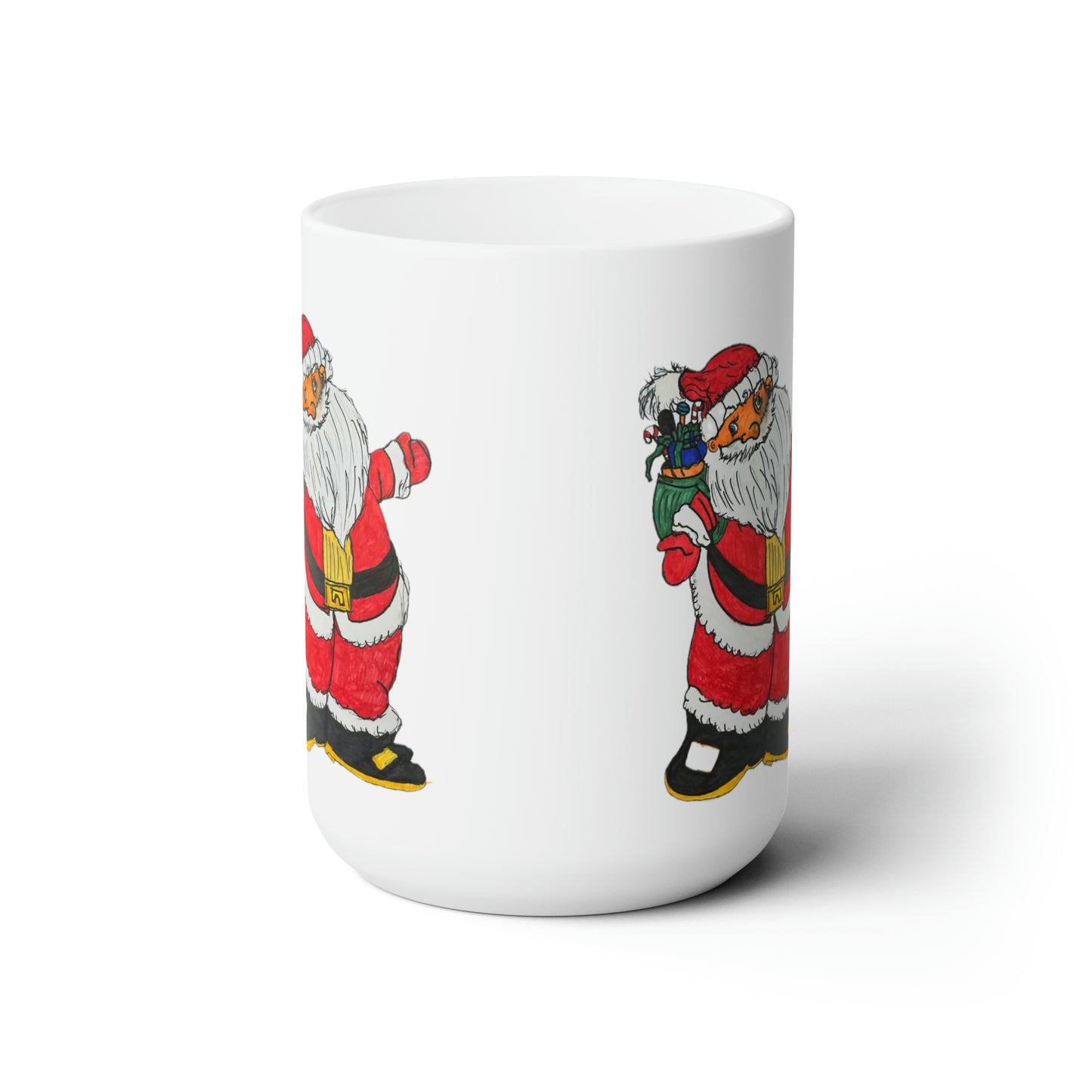 Bowl Full of Jelly Santa Ceramic Mug 15oz