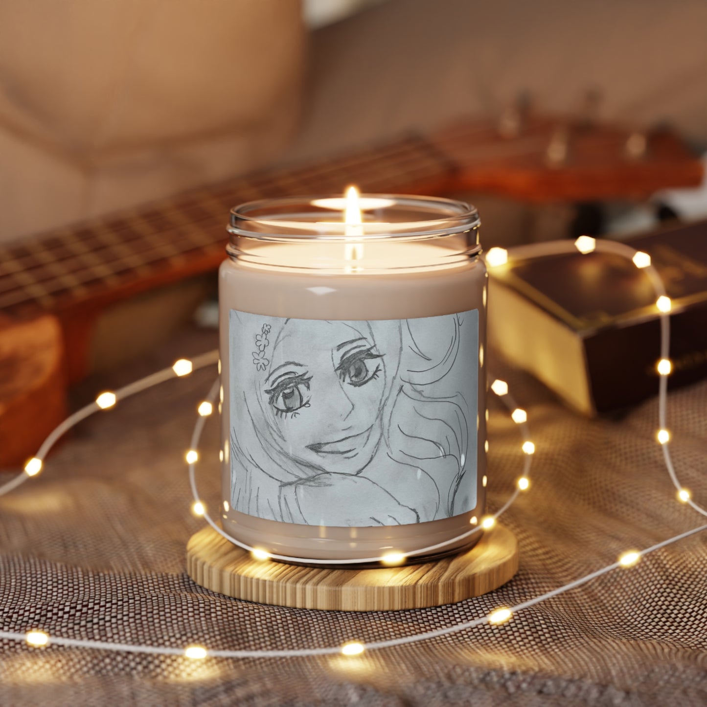 Anime Smiling Girl Scented Soy Candle, 9oz