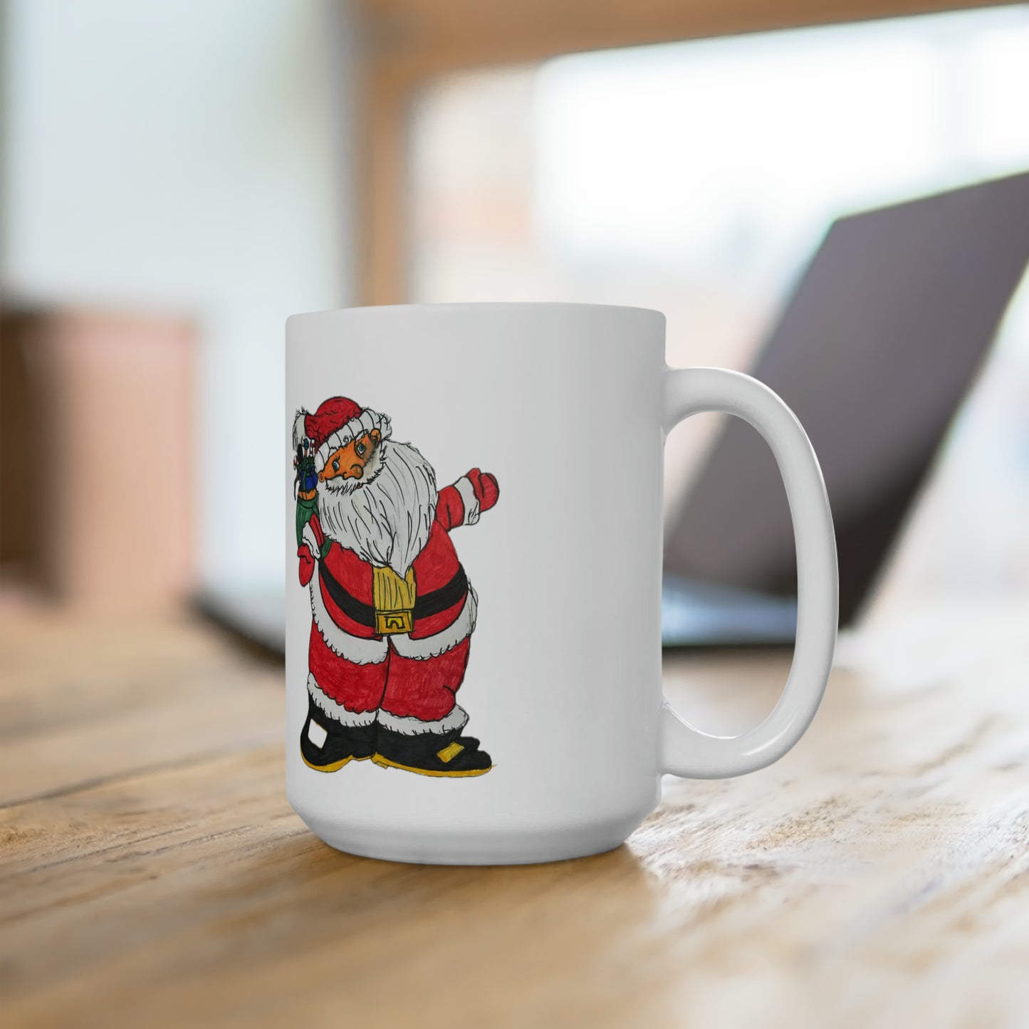 Bowl Full of Jelly Santa Ceramic Mug 15oz