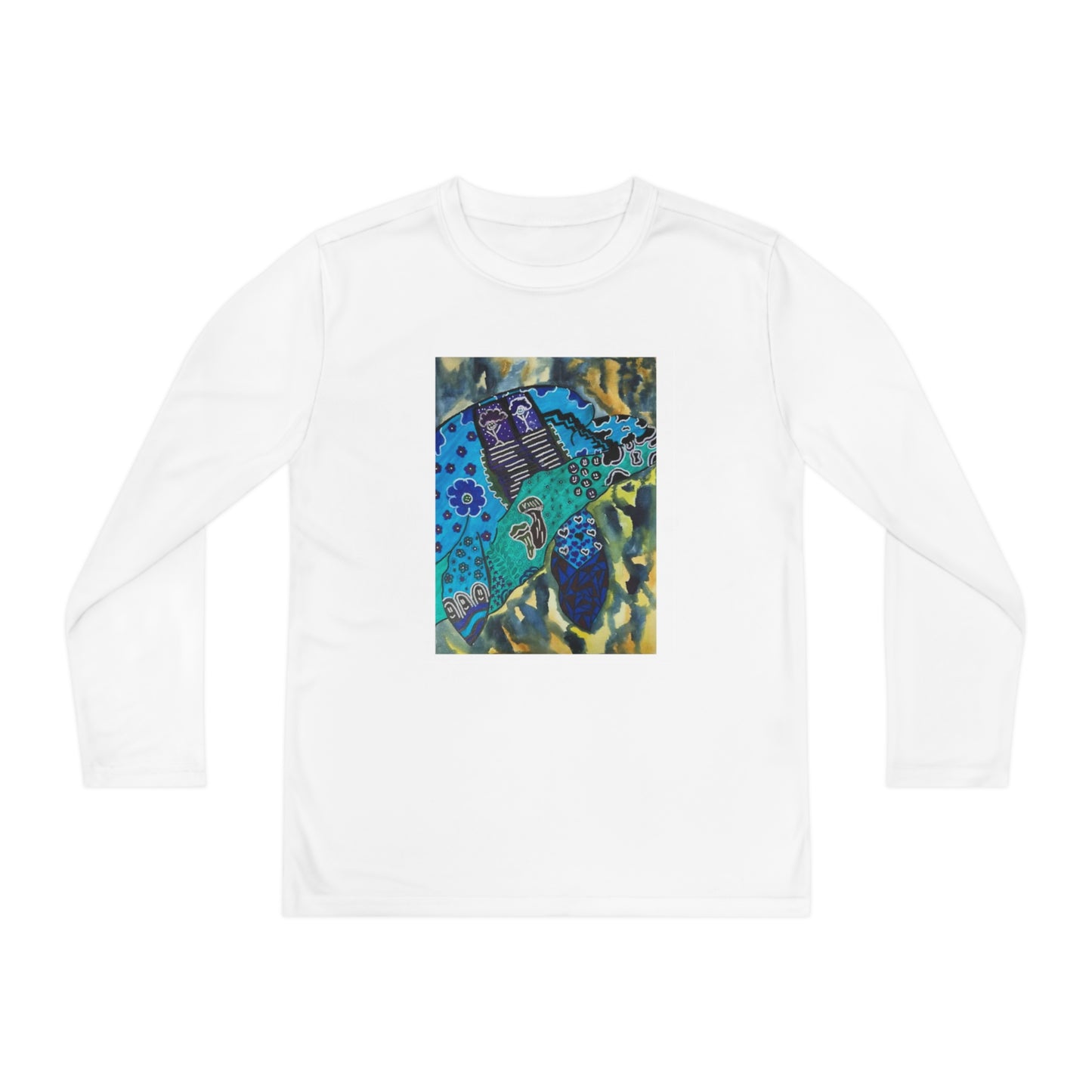 Psychedelic Sea Turtle Youth Long Sleeve Competitor Tee