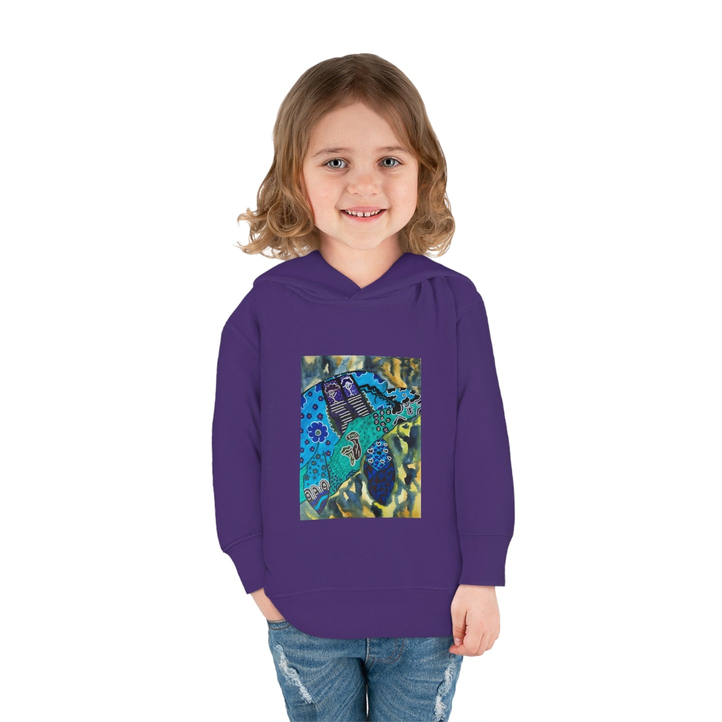 Psychedelic Sea Turtle Toddler Pullover Fleece Hoodie