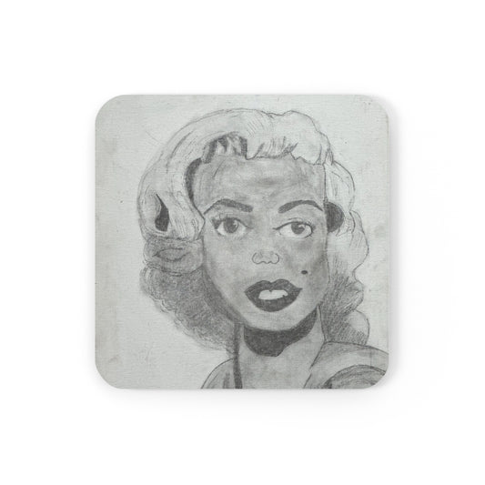 Retro 50s Leading Lady Corkwood Coaster Set