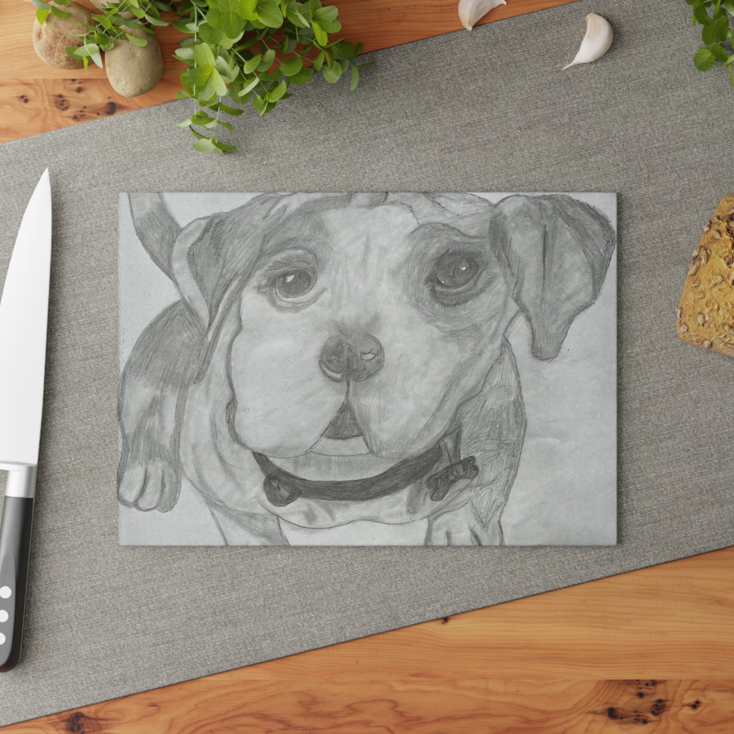 Sweetie Pie Dog Glass Cutting Board